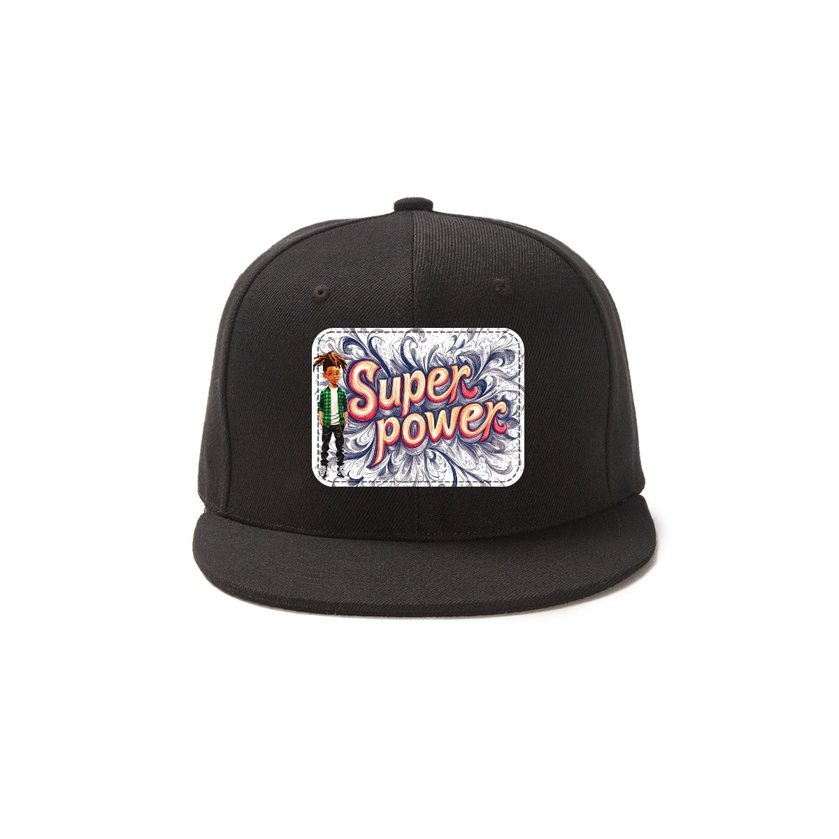 Snapback Hat with Metal Buckle-Super Power Baseball Cap