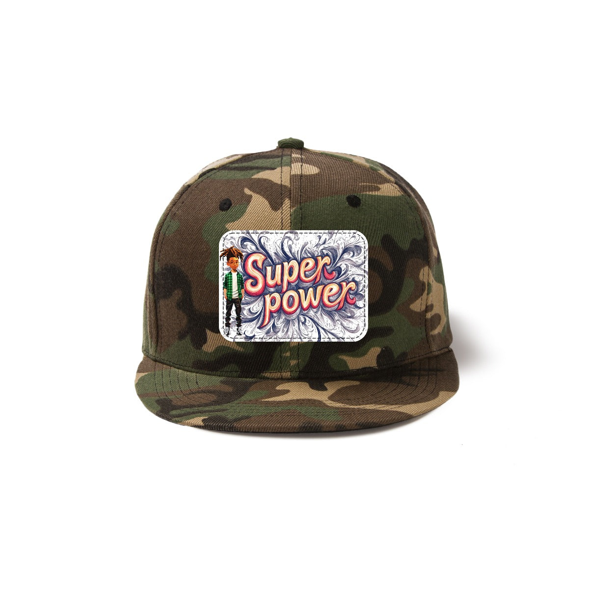 Snapback Hat with Metal Buckle-Super Power Baseball Cap