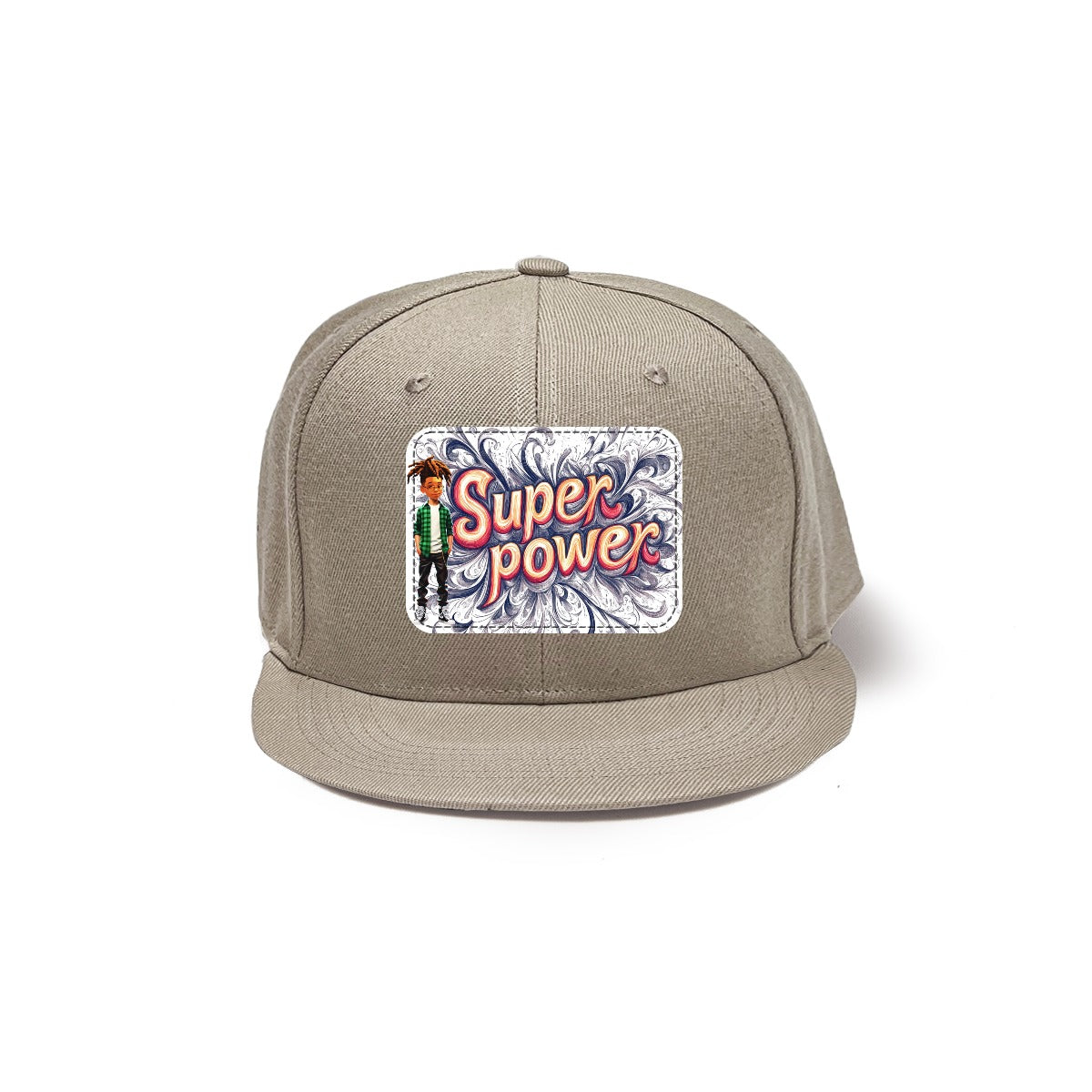 Snapback Hat with Metal Buckle-Super Power Baseball Cap