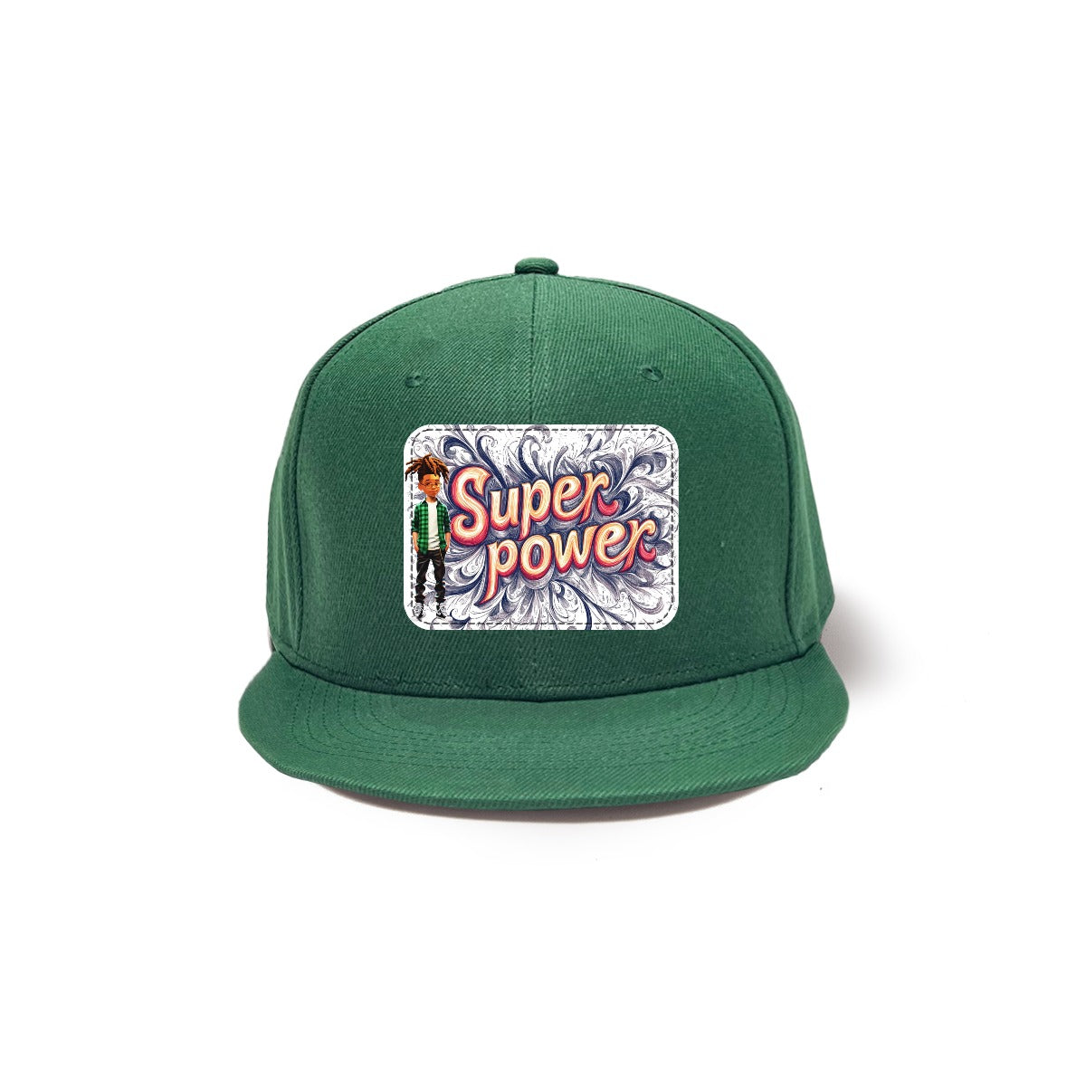 Snapback Hat with Metal Buckle-Super Power Baseball Cap