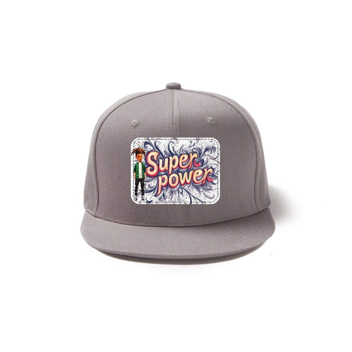 Snapback Hat with Metal Buckle-Super Power Baseball Cap