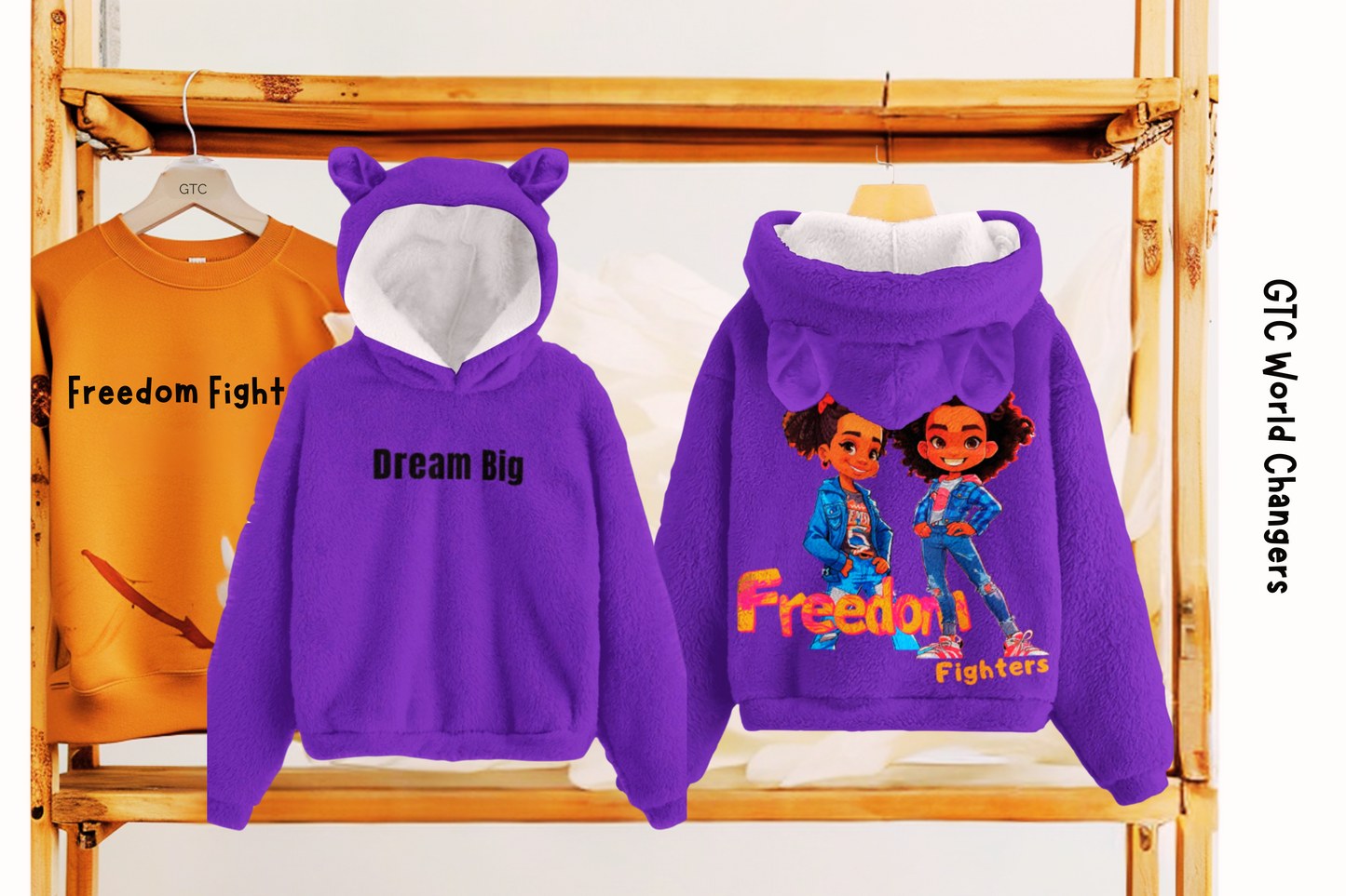 Fourth Grade Freedom Fighters Kids Bear Ears Fleece Hoodie